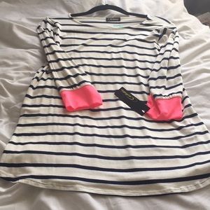 NWT Colette striped 3/4 sleeve shirt. Size large.